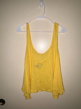 Blue Life Yellow Scoop Neck Flowy Tank